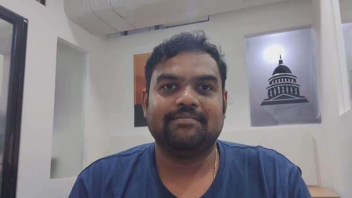 Still image out of testimonial from Radhakrishnan KG