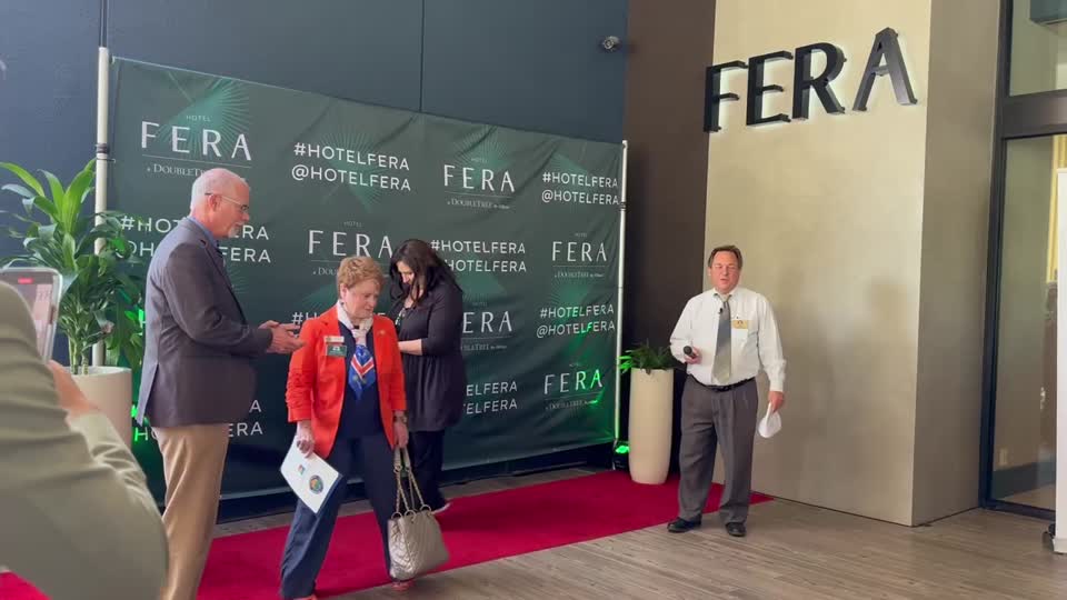 Still image out of testimonial from Hotel Fera Ribbon Cutting 