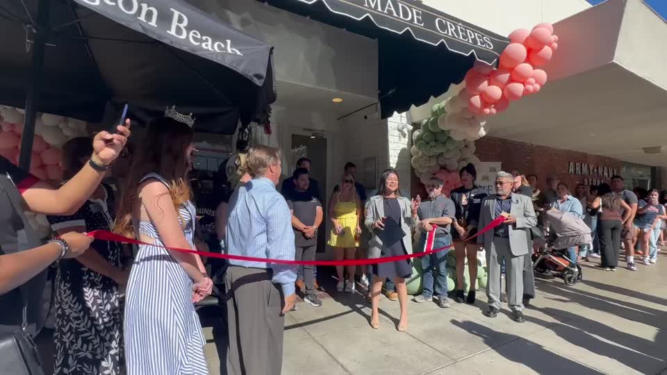 Still image out of testimonial from Euro Caffe Ribbon Cutting 
