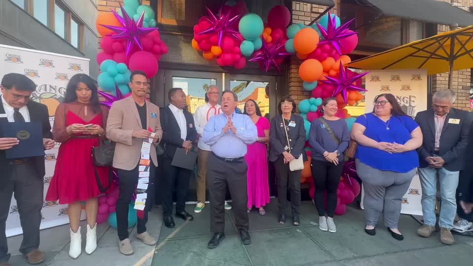 Still image out of testimonial from Old Towne Jalapeños Ribbon Cutting 