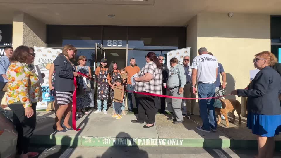 Still image out of testimonial from Splash N Dash DIY Dog Wash Ribbon Cutting 