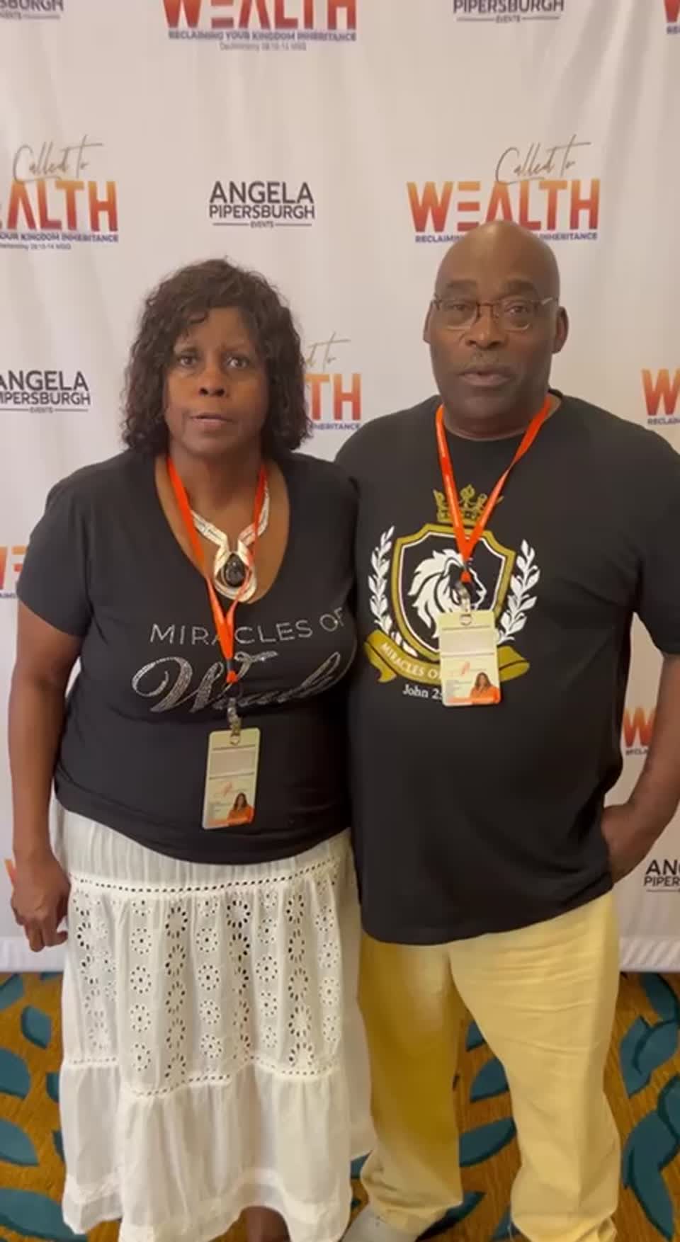 Still image out of testimonial from Pastor Tony and Francine Pierce